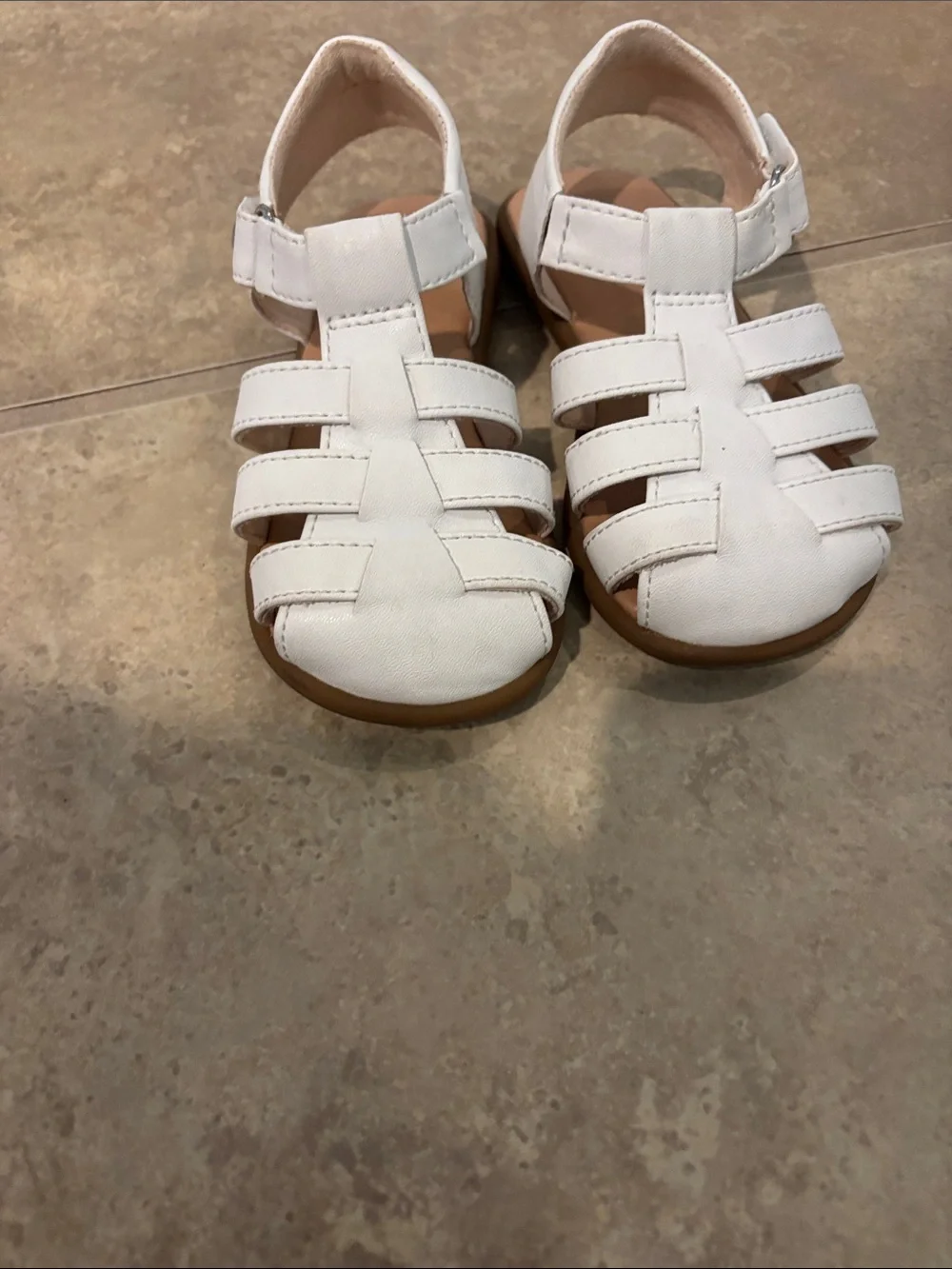 UGG Kids White Leather Strappy Fisherman Sandals